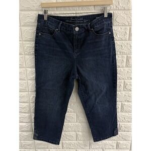 GLORIA‎ VANDERBILT WOMENS JEANS SIZE 8 JORDYN CROPPED DENIM DARK WASH